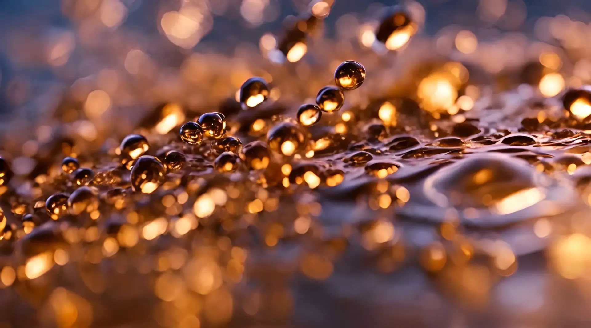 Golden Dewdrops Close-Up Video Clip